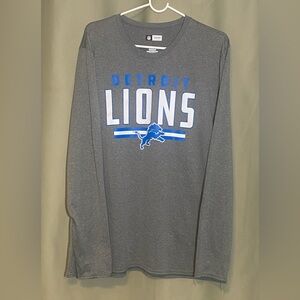 Detroit Lions  NFL Team Apparel Heather Grey Graphic Long Sleeve Shirt Size XL